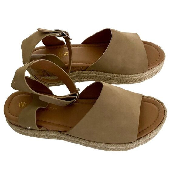 Athlefit Platform Sandals Espadrille Wedge Open Toe Size 39 US Size 8.5 New - Picture 2 of 10